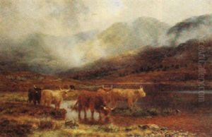 When Mountain Tops Are Veiled In Showers, In Glen Cannick, Invernesshire by Louis Bosworth Hurt