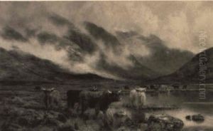Highland Cattle Scene by Louis Bosworth Hurt