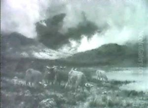 Mist Rising From Perthshire Hills by Louis Bosworth Hurt