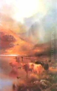 Sunshine And Showers, Loch Treachton, Glencoe by Louis Bosworth Hurt