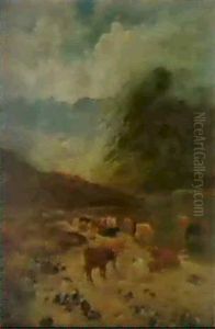 A Rest By A Rosshire Loch by Louis Bosworth Hurt