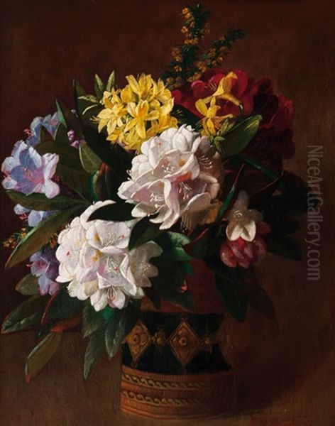 Vase With Rhododendrons - view 1
