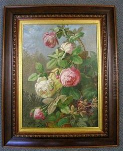 Still Life Of Roses by Charles Frederick Hurten