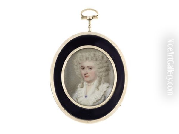 A Pair Of Miniatures Portraying Mrs Ann Edwards Nee Pryce And A Gentleman Believed To Be Her Husband, Mr Lewis Edwards Of Talgarth (c.1748-1797): The Former - view 1