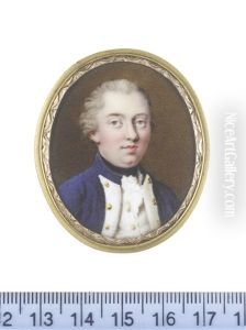 A Naval Officer, Wearing Blue Coat With Standing Collar And White Facings, White Waistcoat And Frilled Chemise, Black Stock, His Hair Powdered by Johann Heinrich von Hurter