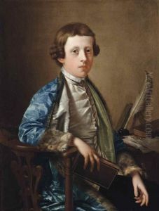 Portrait Of A Boy, Traditionally Known As John Wolffe, Half-length, In A Satin Waistcoat And Fur-lined Blue Coat, At A Writing Table