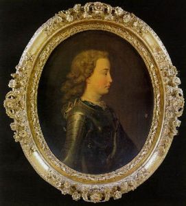 Portrait Of A Gentleman (prince Charles Edward Stuart?) In Armour And Ermine Trimmed Cape