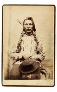 Cabinet Card Portrait Photograph Of An Indian Identified As Crow
