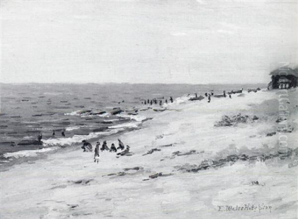 Coastal View With Figures On The Beach - view 1