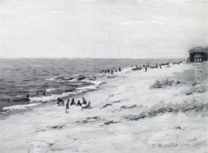 Coastal View With Figures On The Beach Coastal View With Figures On The Beach