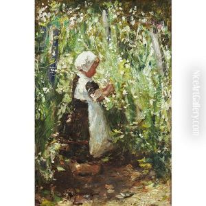 A Girl In A Garden by Robert Gemmell Hutchison