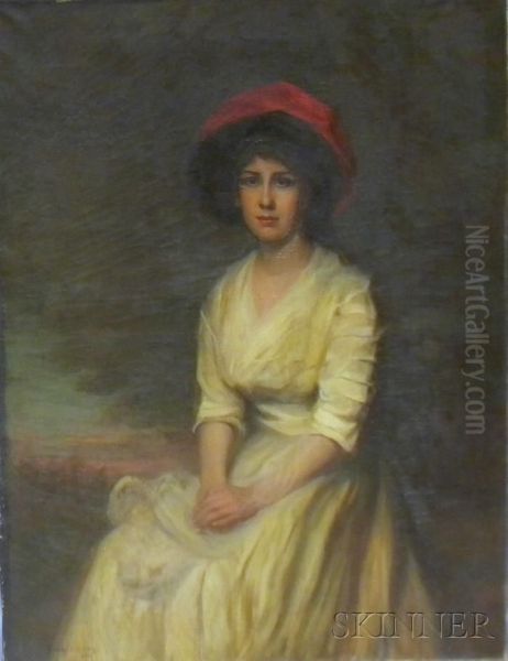 Young Woman In A Red Hat - view 1