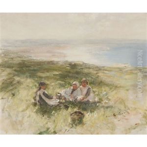 Picnic In The Dunes, Lossiemouth by Robert Gemmell Hutchison