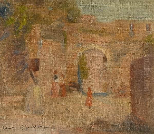 Figures Beside Town Walls - view 1
