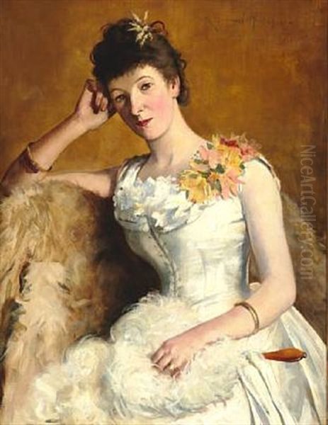 Portrait Of A Young Lady In An Evening Dress - view 1