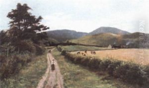 Girl On A Country Lane by Robert Gemmell Hutchison