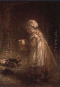 Kittens Feeding by Robert Gemmell Hutchison