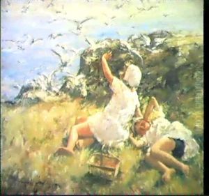 Summer On The Cliffs by Robert Gemmell Hutchison