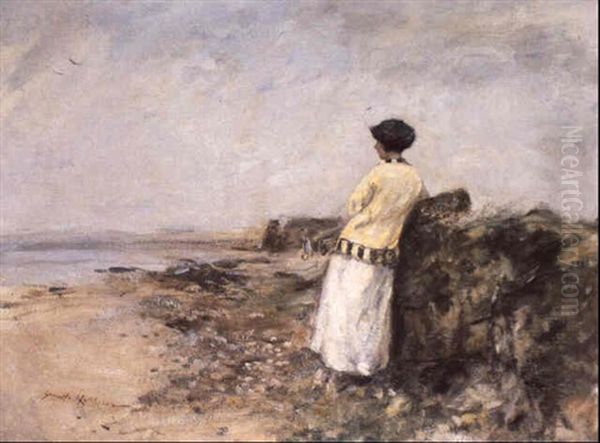 A Golfer, The Trysting Place, Machrihanish - view 1