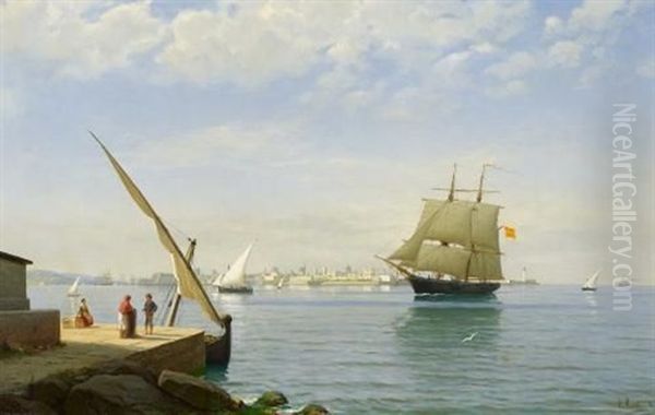 Sonniger Tag Auf Dem Wasser Vor Cadiz - view 1