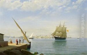Sonniger Tag Auf Dem Wasser Vor Cadiz