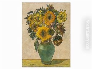 Still Life With Sunflowers by Julius Huether