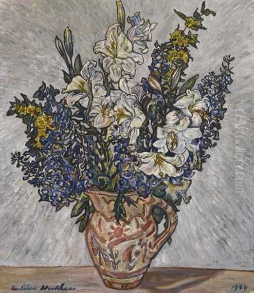 Stillleben Mit Rittersporn Und Lilien - view 1