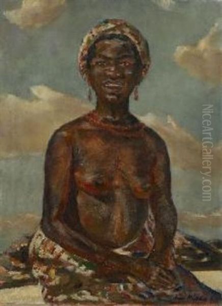 Sitzende Sudanesin - view 1