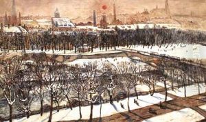 An Der Isar Im Winterlichen Munchen by Julius Huether