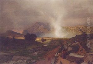 A Landscape With A Monk Resting On A Rock A Landscape With A Monk Resting On A Rock