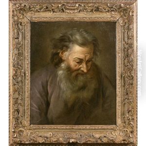 Portrait D'homme Barbu by Charles Francois Hutin