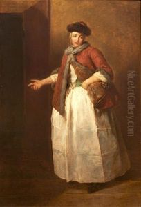 Paysanne Saxonne Dans L'embrasure D'une Porte by Charles Francois Hutin