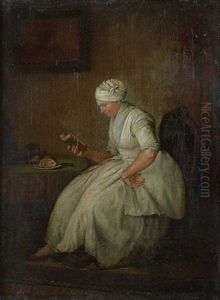 La Lecture by Charles Francois Hutin