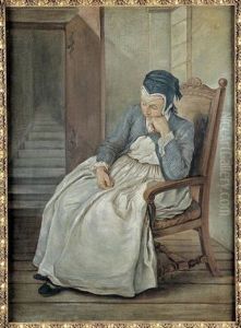 Une Servante Assoupie by Charles Francois Hutin