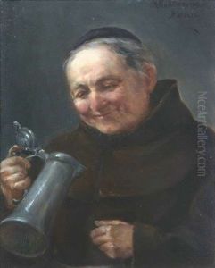 Monch Mit Einem Zinnkrug by Arthur Hutschenreuter