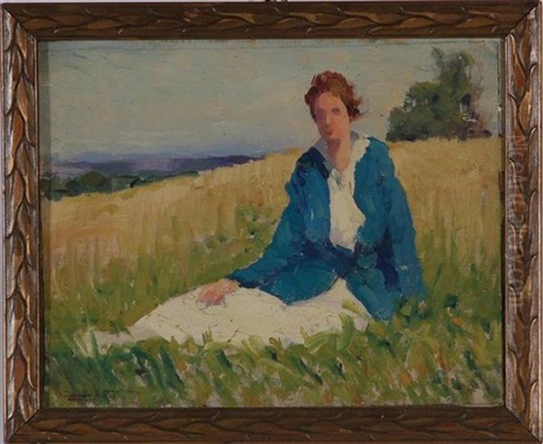 Figure In Autumn Landscape - view 1