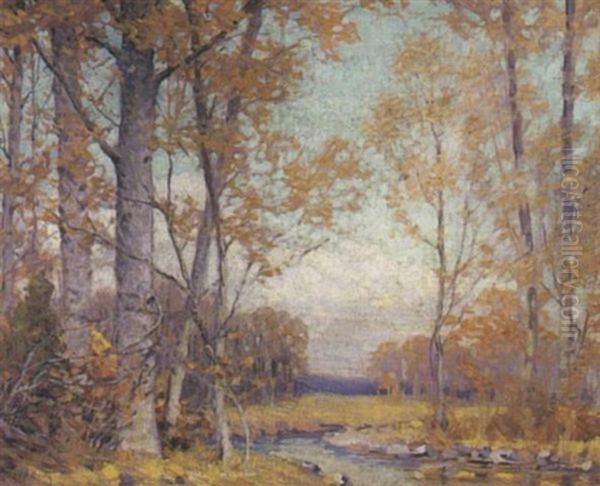 An Autumn Landscape With A Stream - view 1