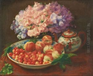 Composition A La Coupe De Peches Et Theiere