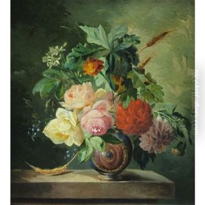 Still Life With Flowers On A Ledge Still Life With Flowers On A Ledge