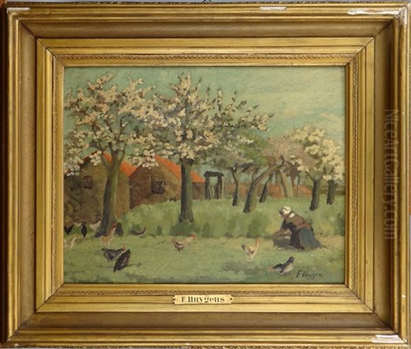 Paysage Avec Fermiere Et Poules - view 1