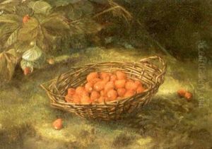 Fraise De Bois Dans Une Corbeille by Francois Joseph Huygens