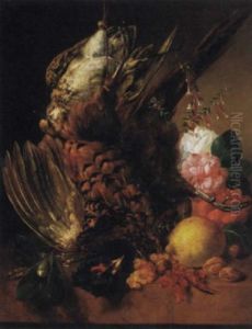 A Still Life With Fruit, Flowers And Game by Francois Joseph Huygens