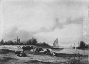 Flusslandschaft by Frederik Lodewyn Huygens