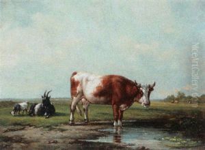 Cow Standing In The Water by Frederik Lodewyn Huygens