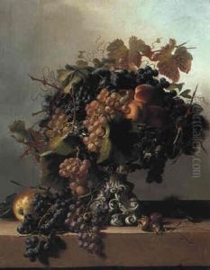 Still Life With Grapes by Frederik Lodewyn Huygens