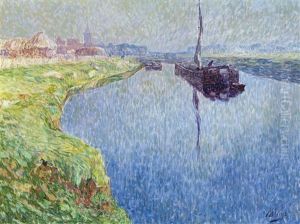 The Calm Lys, Ousselgem (1922) by Modest Huys