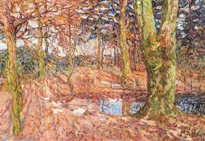 Herfst In Het Park Vijve St Elooi by Modest Huys