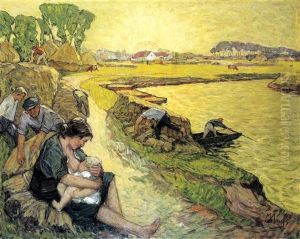 De Vlasbewerkers (de Rooters) by Modest Huys