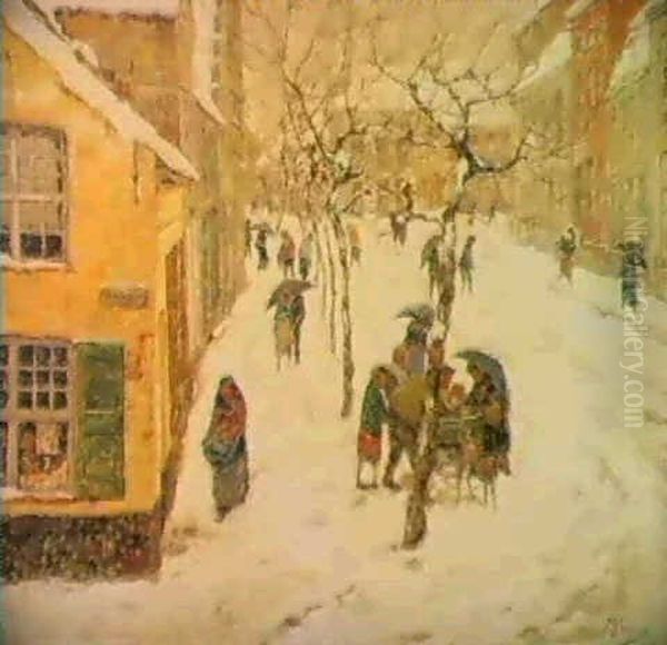 Vlaamsch Dorp In De Sneeuw. Village Flamand Sous La Neige. - view 1