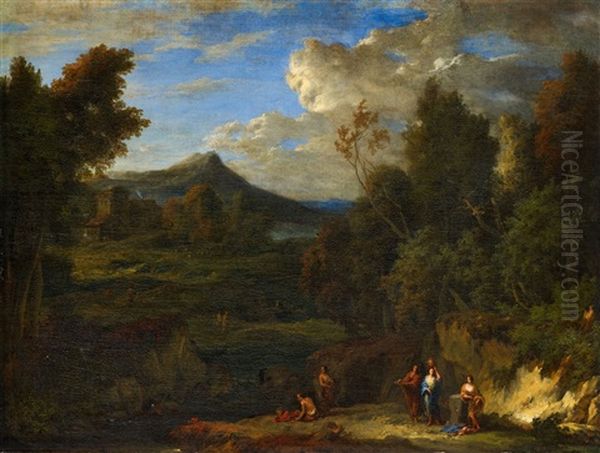 Two Mountainous Landscapes With Figures - view 1